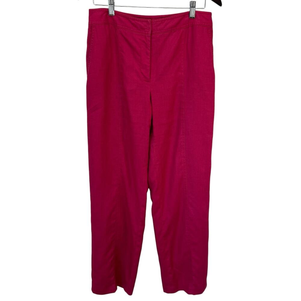 Vintage RAFAELLA Hot Pink Linen Pants Size 10 Preppy Coastal Beachy Resort Wear